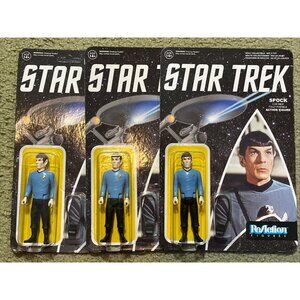 3 Sealed 2015 Funko Super 7  STAR TREK ReAction Figure SPOCK New in Package! Moc